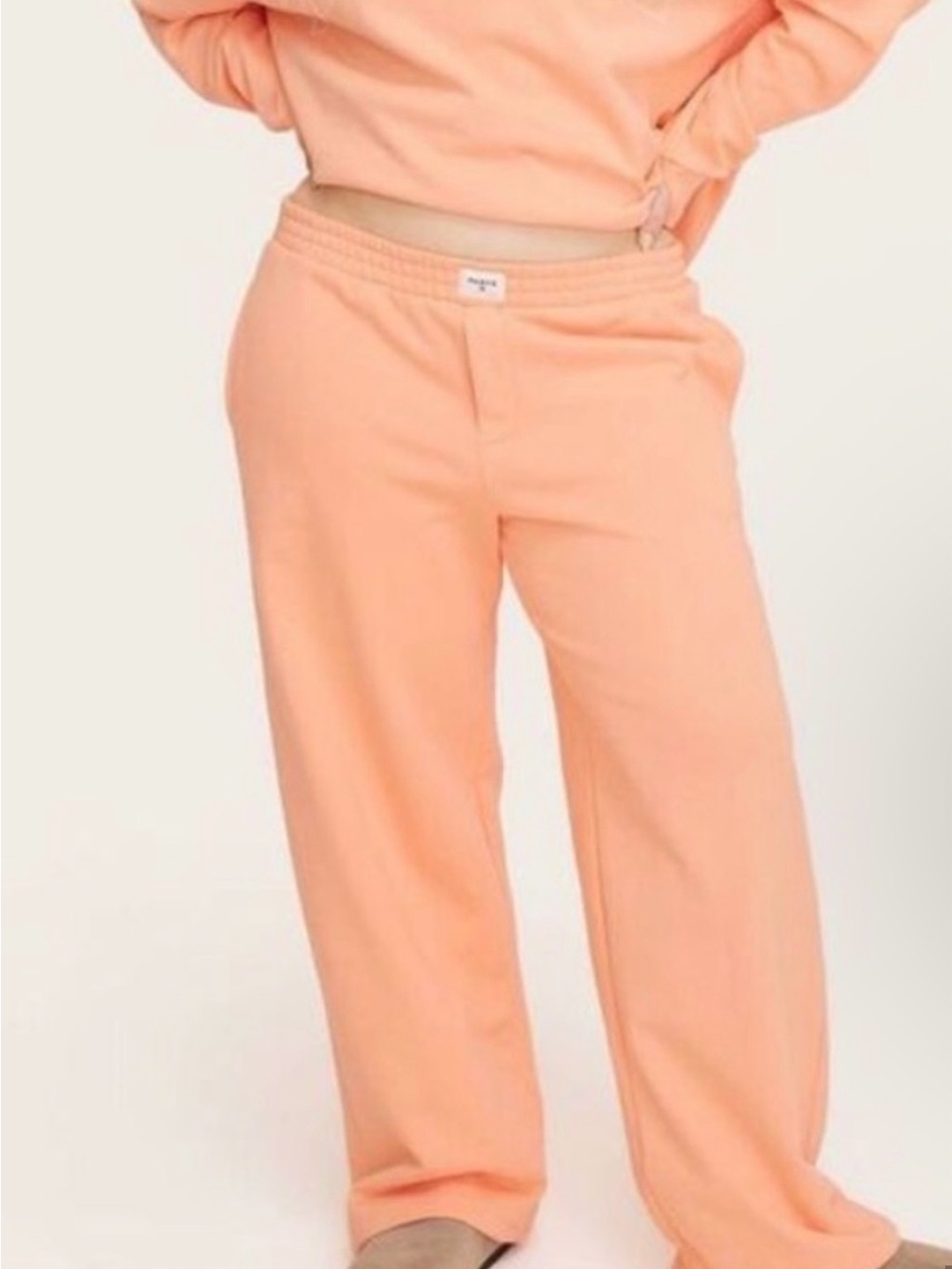 NWT Parke x Target High-Rise Boxer Sweatpants Peach Orange L